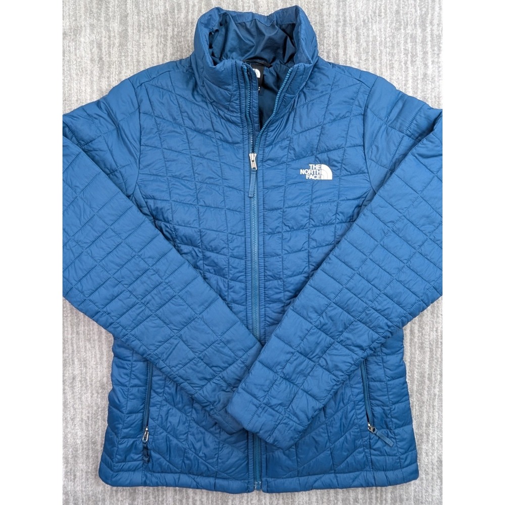 The North Face Women's Thermoball Insulated Puffer Jacket Blue Quilted Small